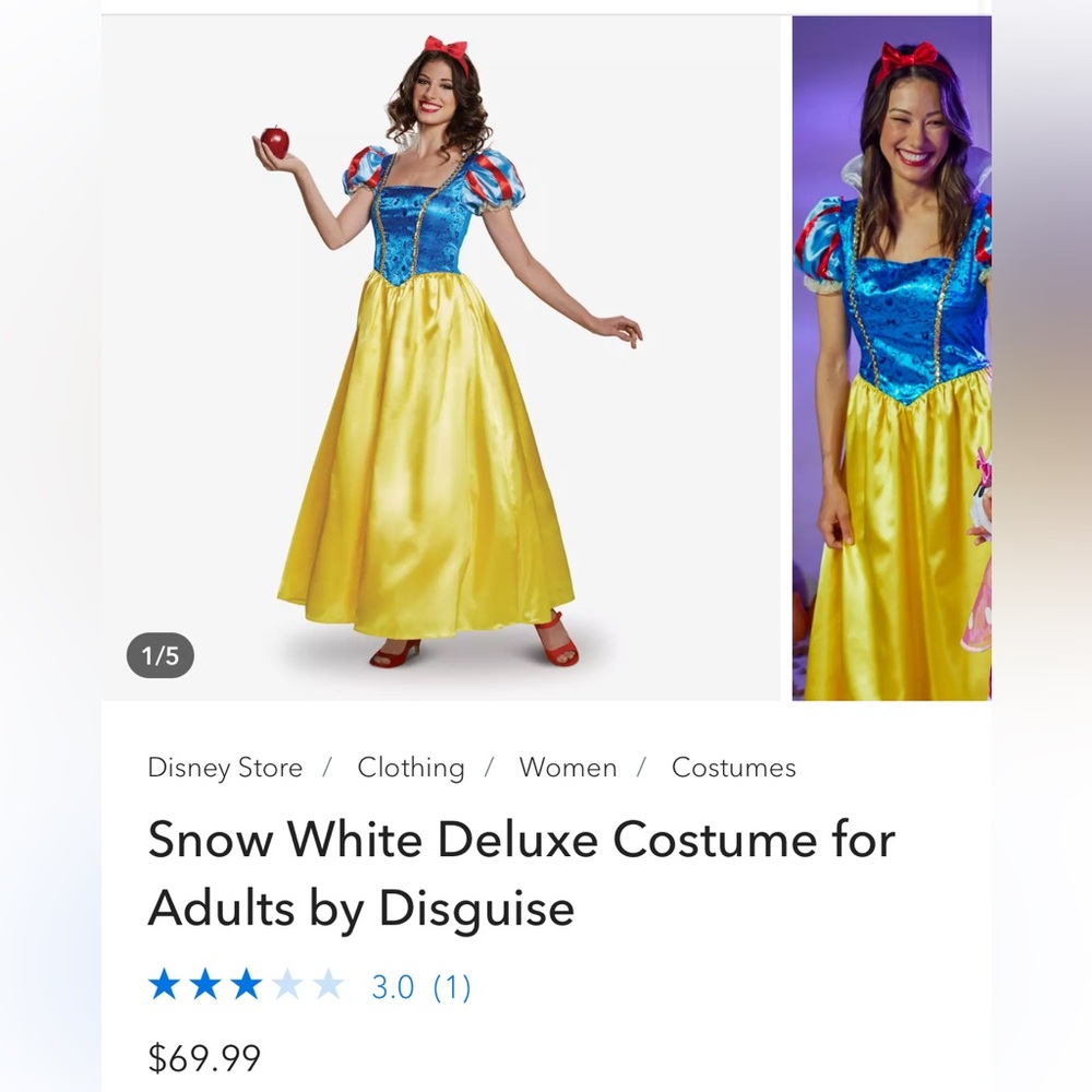 Disney Women's Yellow Blue Red Snow Princess Maxi Dress